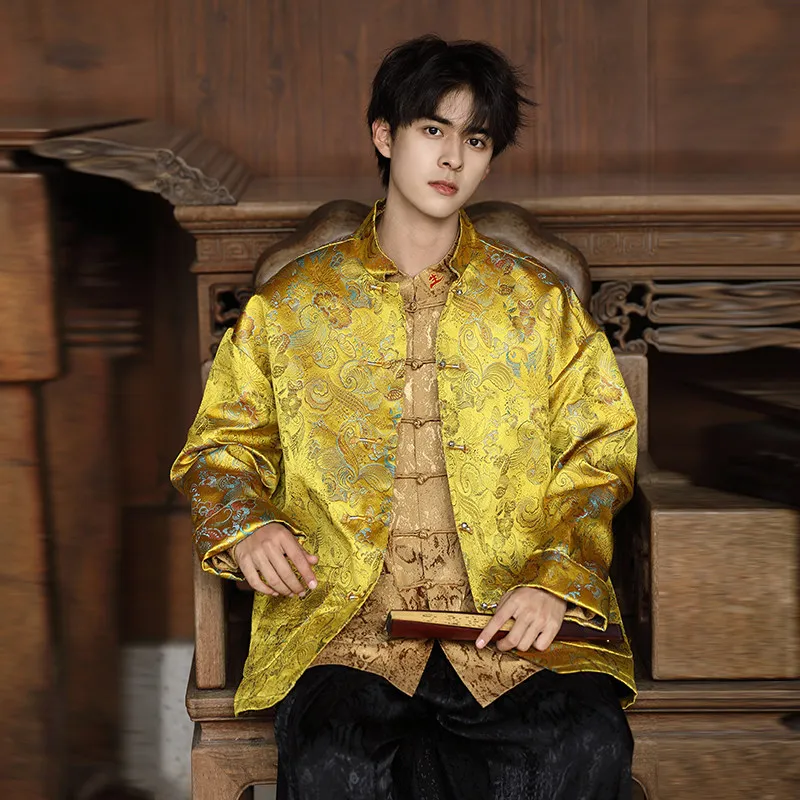 New Chinese Style Men's Jacket Coat 2024 Spring Autumn Retro Button Hanfu Jushi Outerwear Standard Fit Silk Luster
New Chinese Style Men's Jacket Coat 2024 Spring Autumn Retro Button Hanfu Jushi Outerwear Standard Fit Silk Luster