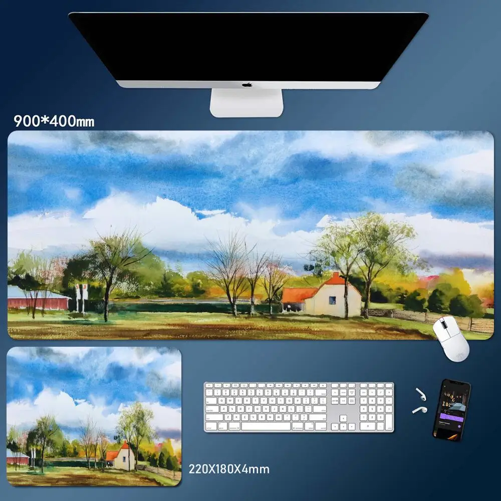 Watercolor Landscape Painting Mouse Pad Nature HD Desk Pad Extended Gaming Keyboard Mats Large XXL Gamer Mousepad 90x40
Watercolor Landscape Painting Mouse Pad Nature HD Desk Pad Extended Gaming Keyboard Mats Large XXL Gamer Mousepad 90x40