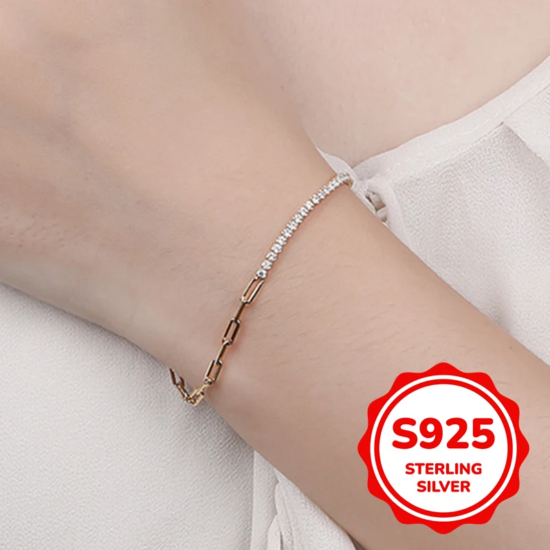 s925 sterling silver splicing line of super flash zircon bracelet for women light luxury classic elegant fashion retro simple
s925 sterling silver splicing line of super flash zircon bracelet for women light luxury classic elegant fashion retro simple