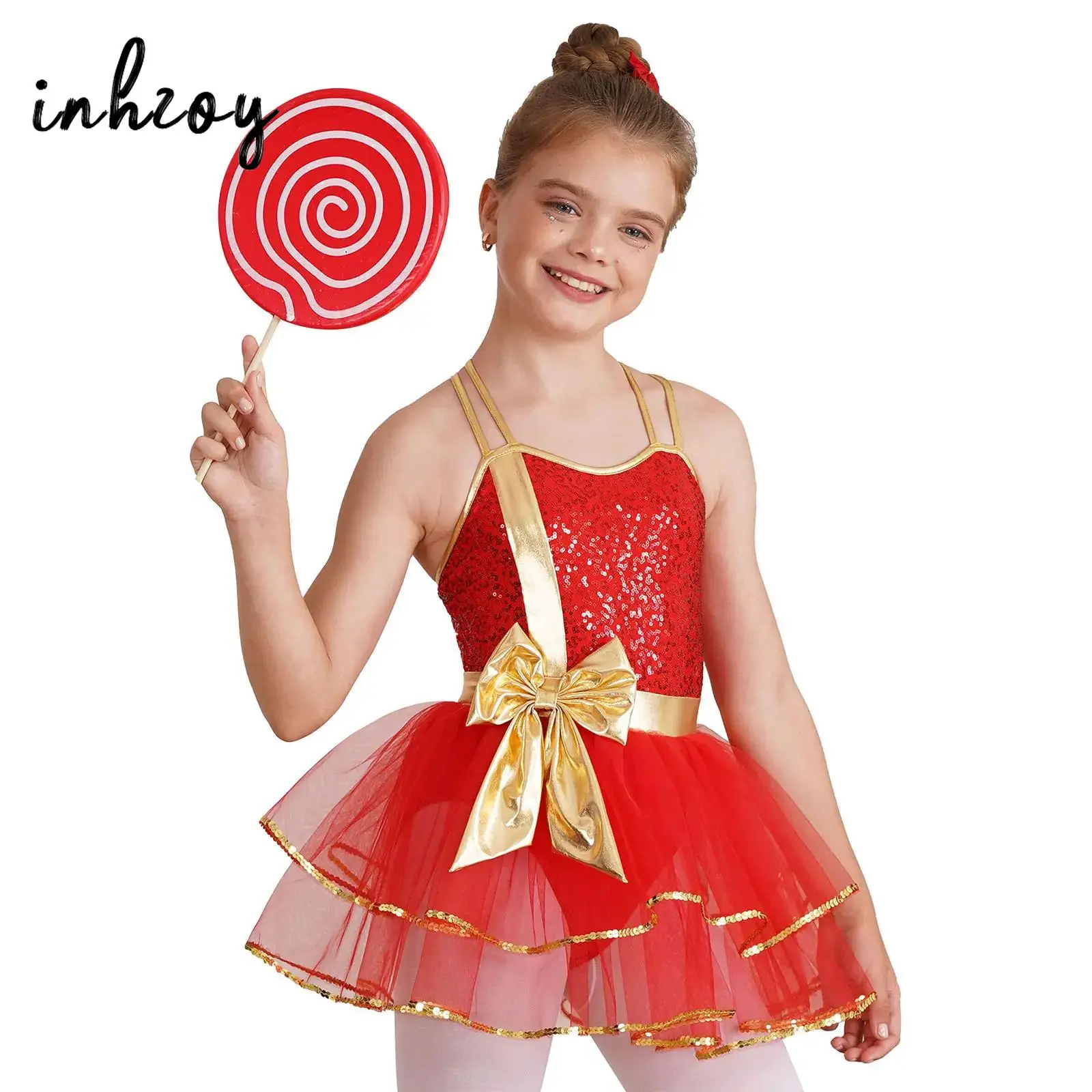 Kids Girls Christmas Dance Costume Ballet Leotard Sparkly Sequins Bow Tutu Dress for Gymnastics Figure Skating Stage Performance
Kids Girls Christmas Dance Costume Ballet Leotard Sparkly Sequins Bow Tutu Dress for Gymnastics Figure Skating Stage Performance
