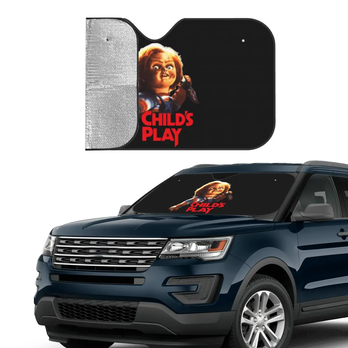 Солнцезащитный козырек Chucky See You In Hell, лобовое стекло автомобиля, переднее лобовое стекло, солнцезащитный козырек, аксессуары, чехлы 
Солнцезащитный козырек Chucky See You In Hell, лобовое стекло автомобиля, переднее лобовое стекло, солнцезащитный козырек, аксессуары, чехлы