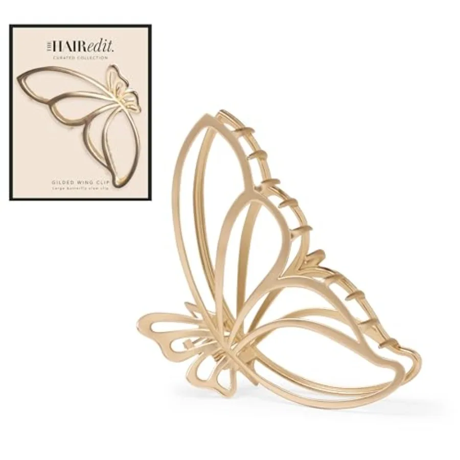 The Hair Edit Gilded Wing Clip Large Chic Gold Metal Hair Clip for Women, Hair Accessory for Styling Everyday Wear, Clip For Me
The Hair Edit Gilded Wing Clip Large Chic Gold Metal Hair Clip for Women, Hair Accessory for Styling Everyday Wear, Clip For Me