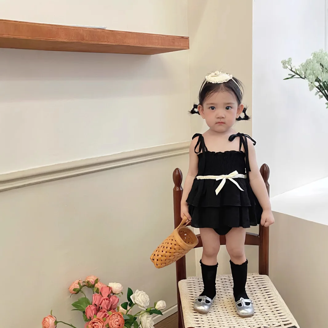 Strap Rompers Korean Fashionable Casual Black Sweet and Cute Butterfly-knot Rompers Kids Clothes Girls
Strap Rompers Korean Fashionable Casual Black Sweet and Cute Butterfly-knot Rompers Kids Clothes Girls