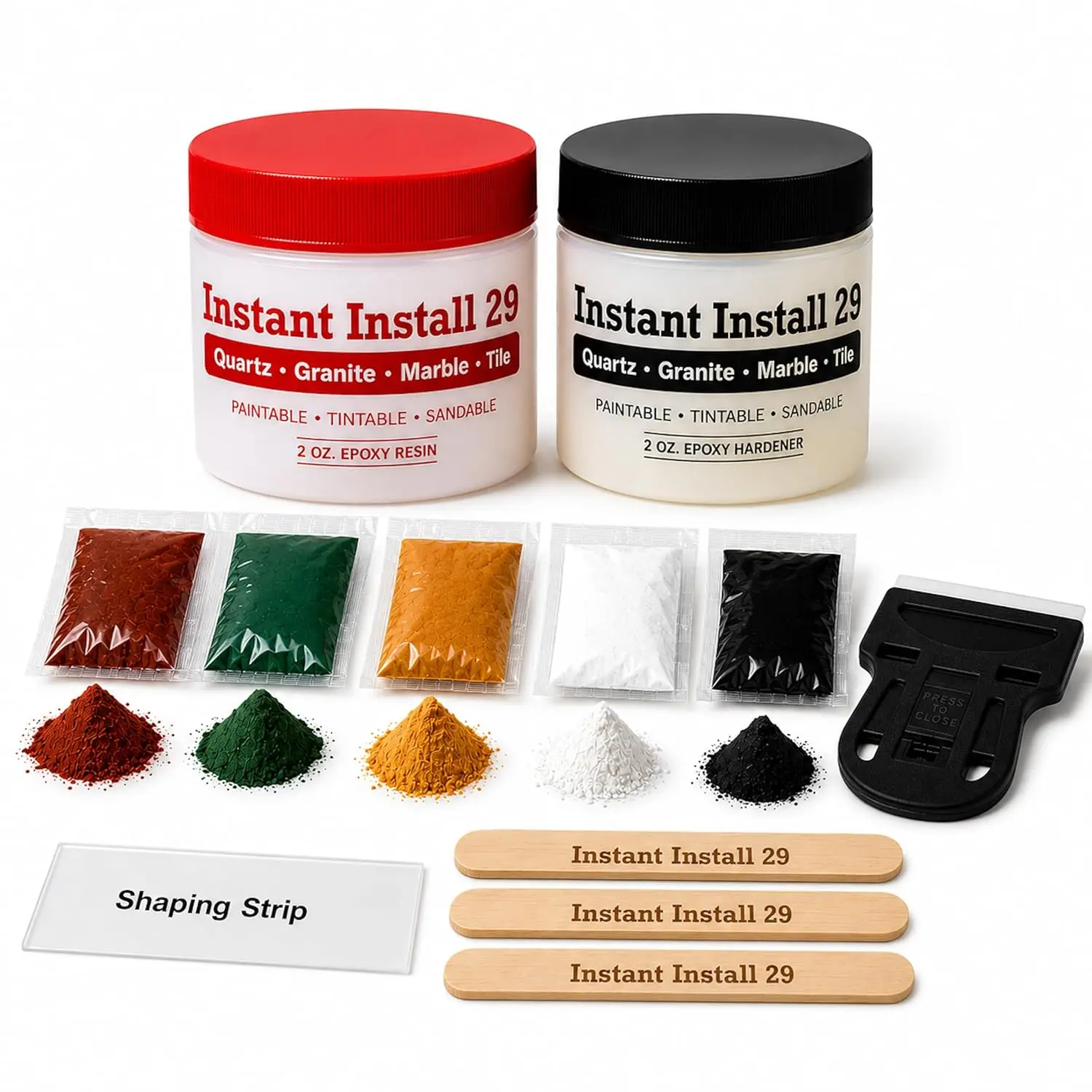 Epoxy Permanent Repair Kit for Granite Marble Tile, Dries in 29 Minutes, with EZ-Tint Pigments & Tools
Epoxy Permanent Repair Kit for Granite Marble Tile, Dries in 29 Minutes, with EZ-Tint Pigments & Tools