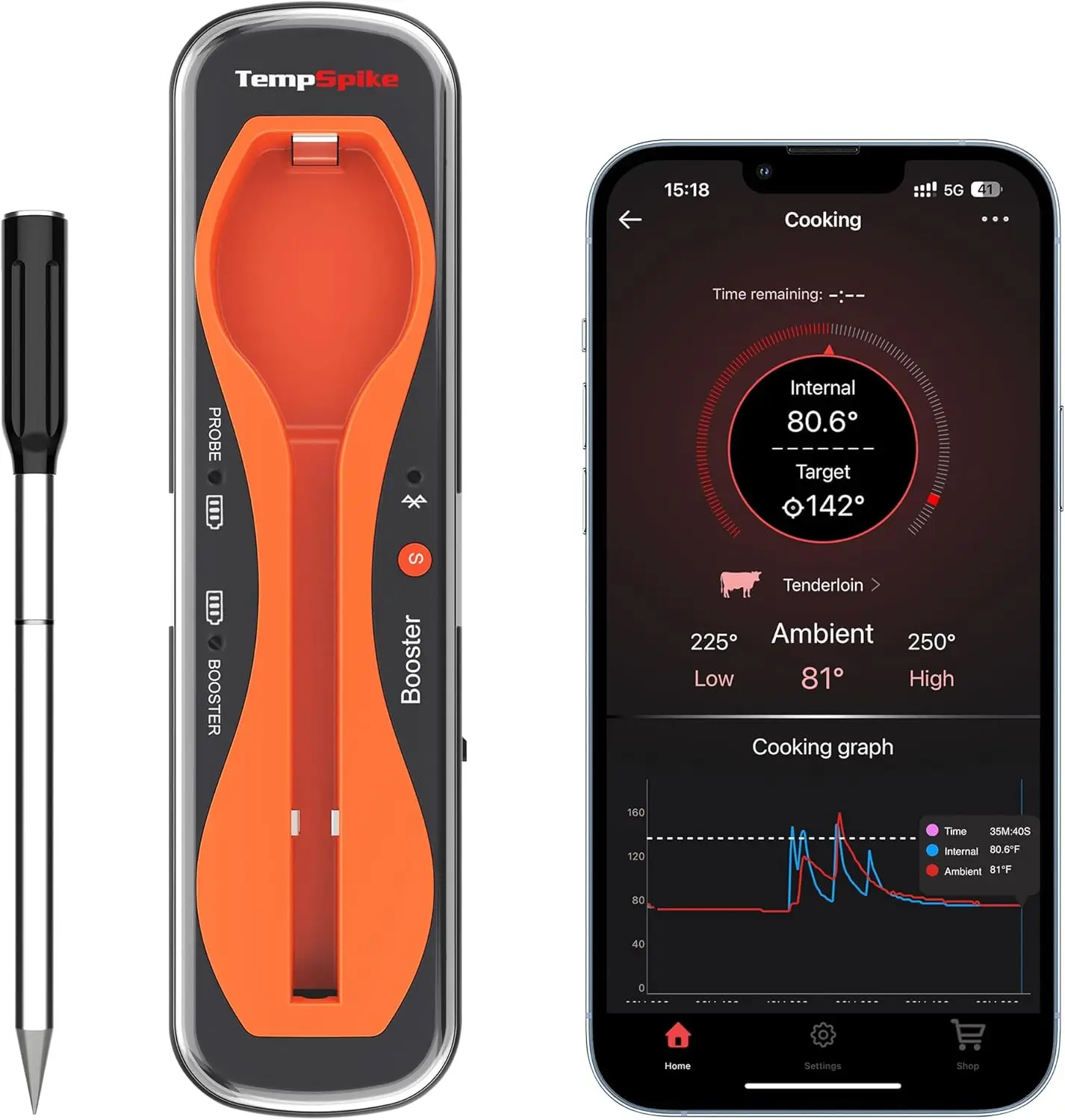Wireless Meat Thermometer with 500 ft Bluetooth Range, Dual Sensors for Precise Cooking, Ideal for BBQ Oven Air Fryer
Wireless Meat Thermometer with 500 ft Bluetooth Range, Dual Sensors for Precise Cooking, Ideal for BBQ Oven Air Fryer