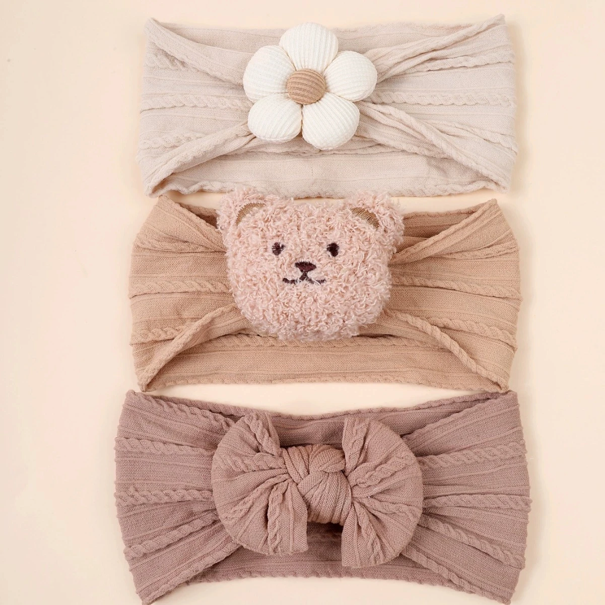 Newborn Nylon Jacquard Donut Wide Bow Headband 3-piece Set Baby Flower Bow Headscarf Cartoon Bear Headbands Girls Headwraps
Newborn Nylon Jacquard Donut Wide Bow Headband 3-piece Set Baby Flower Bow Headscarf Cartoon Bear Headbands Girls Headwraps