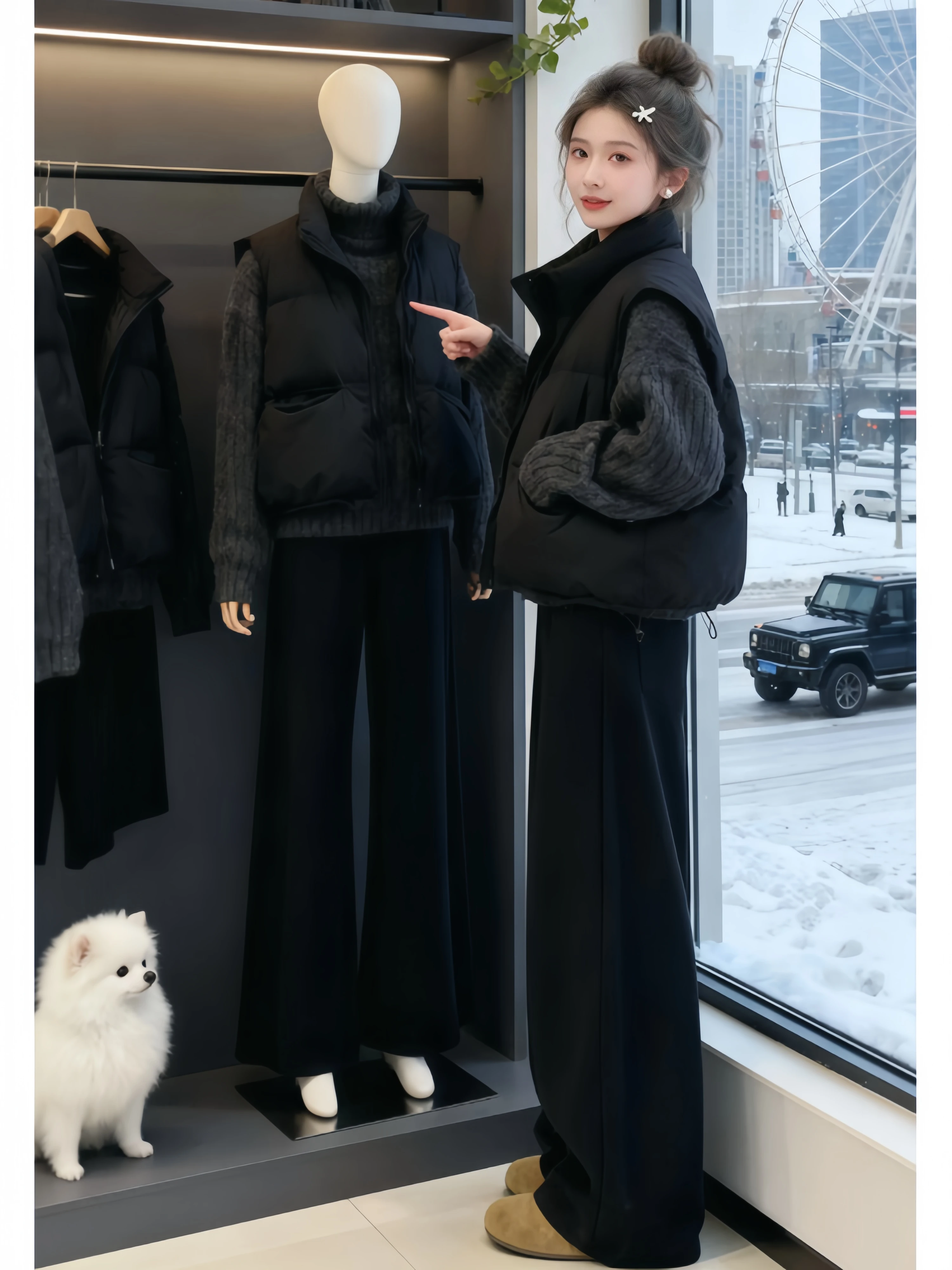 Winter Fashion High Neck Sweater Wide Leg Pants Cotton Jacket Vest Three Piece Set Layering Style Slimming Effect Casual Wear
Winter Fashion High Neck Sweater Wide Leg Pants Cotton Jacket Vest Three Piece Set Layering Style Slimming Effect Casual Wear