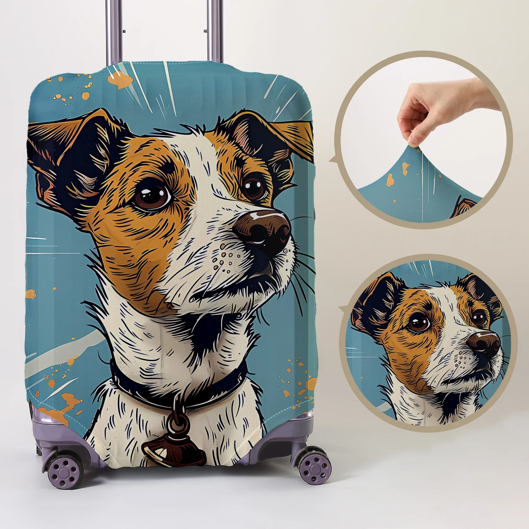 Защитный чехол для багажа с рисунком джек-рассел-терьера, подходит для чехлов для багажа размером 18-32 дюйма, перчаток для ручки багажа, дорожных принадлежностей.
Защитный чехол для багажа с рисунком джек-рассел-терьера, подходит для чехлов для багажа размером 18-32 дюйма, перчаток для ручки багажа, дорожных принадлежностей.