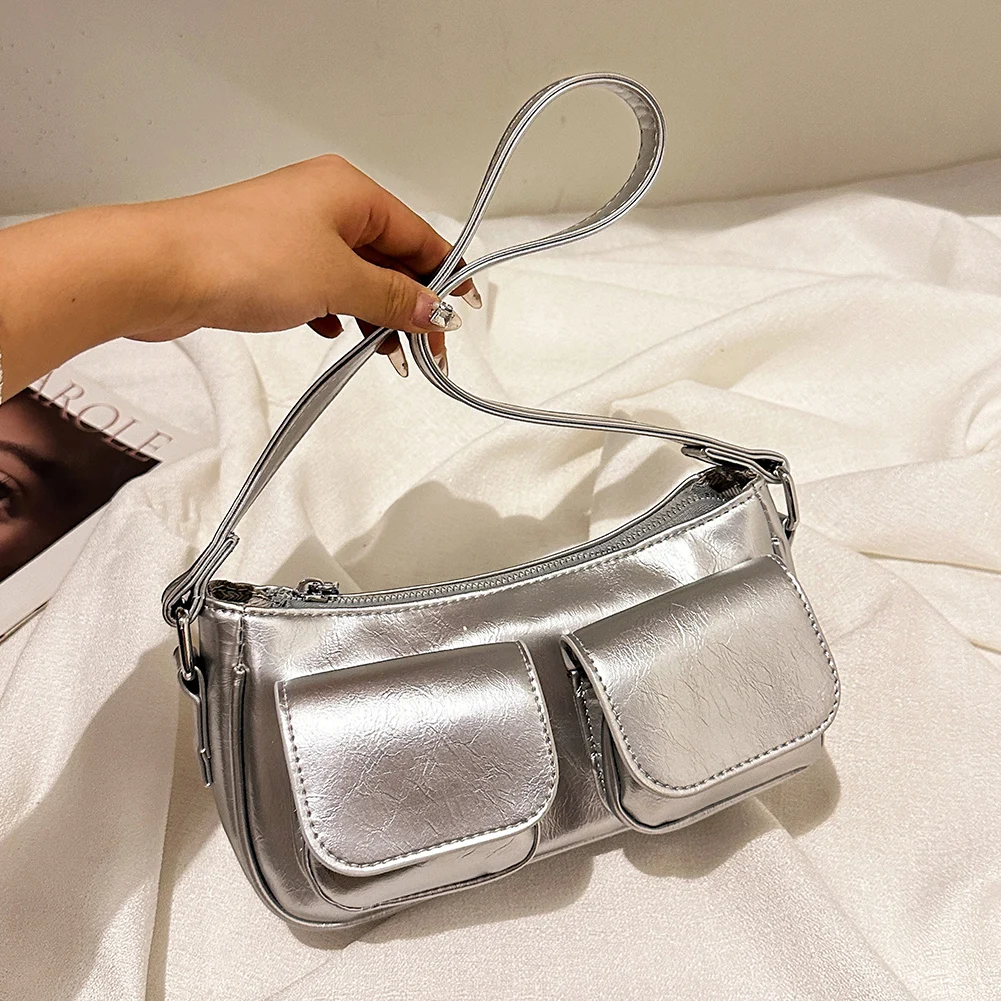Retro Underarm Bag Double Pockets PU Leather Shopping Bag Fashion Solid Designer Armpit Bag Zipper Portable Ladies Chic Hobo Bag
Retro Underarm Bag Double Pockets PU Leather Shopping Bag Fashion Solid Designer Armpit Bag Zipper Portable Ladies Chic Hobo Bag