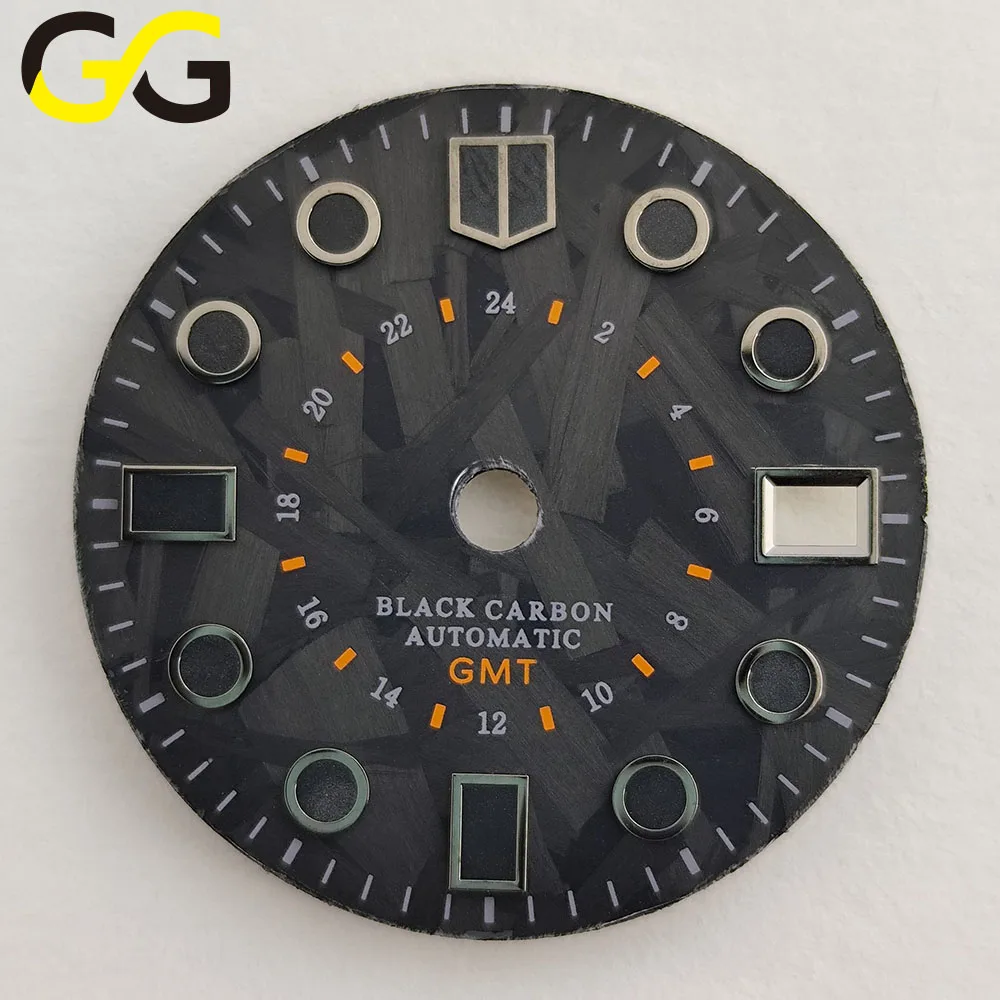 28.5mm dial NH34 carbon fiber GMT dial black index dial suitable for NH34 movement case hands men's watch accessories
28.5mm dial NH34 carbon fiber GMT dial black index dial suitable for NH34 movement case hands men's watch accessories