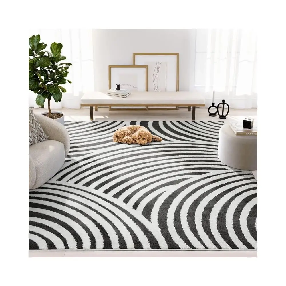 Коврик Nomad Cream & Bla Area 4' X 6' для гостиной, спальни — дизайн Bla Linear Curves — прочный и легко чистится
Коврик Nomad Cream & Bla Area 4' X 6' для гостиной, спальни — дизайн Bla Linear Curves — прочный и легко чистится