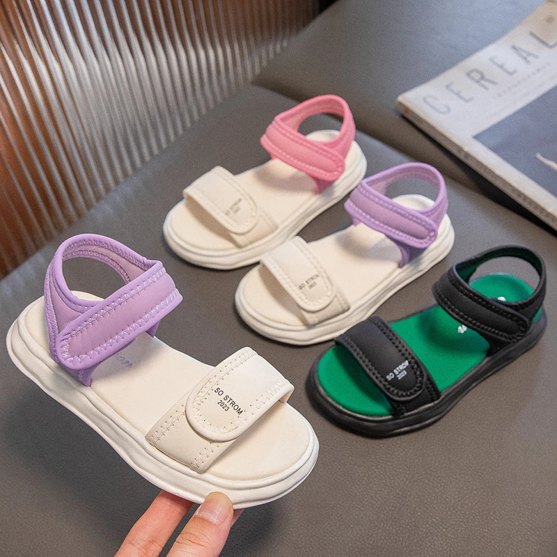 Children Sport Sandals 2023 Color Matching Open-toe Hook & Loop Simple Non-slip Cool Boys Black Beach Shoes Drop Shipping Flat
Children Sport Sandals 2023 Color Matching Open-toe Hook & Loop Simple Non-slip Cool Boys Black Beach Shoes Drop Shipping Flat