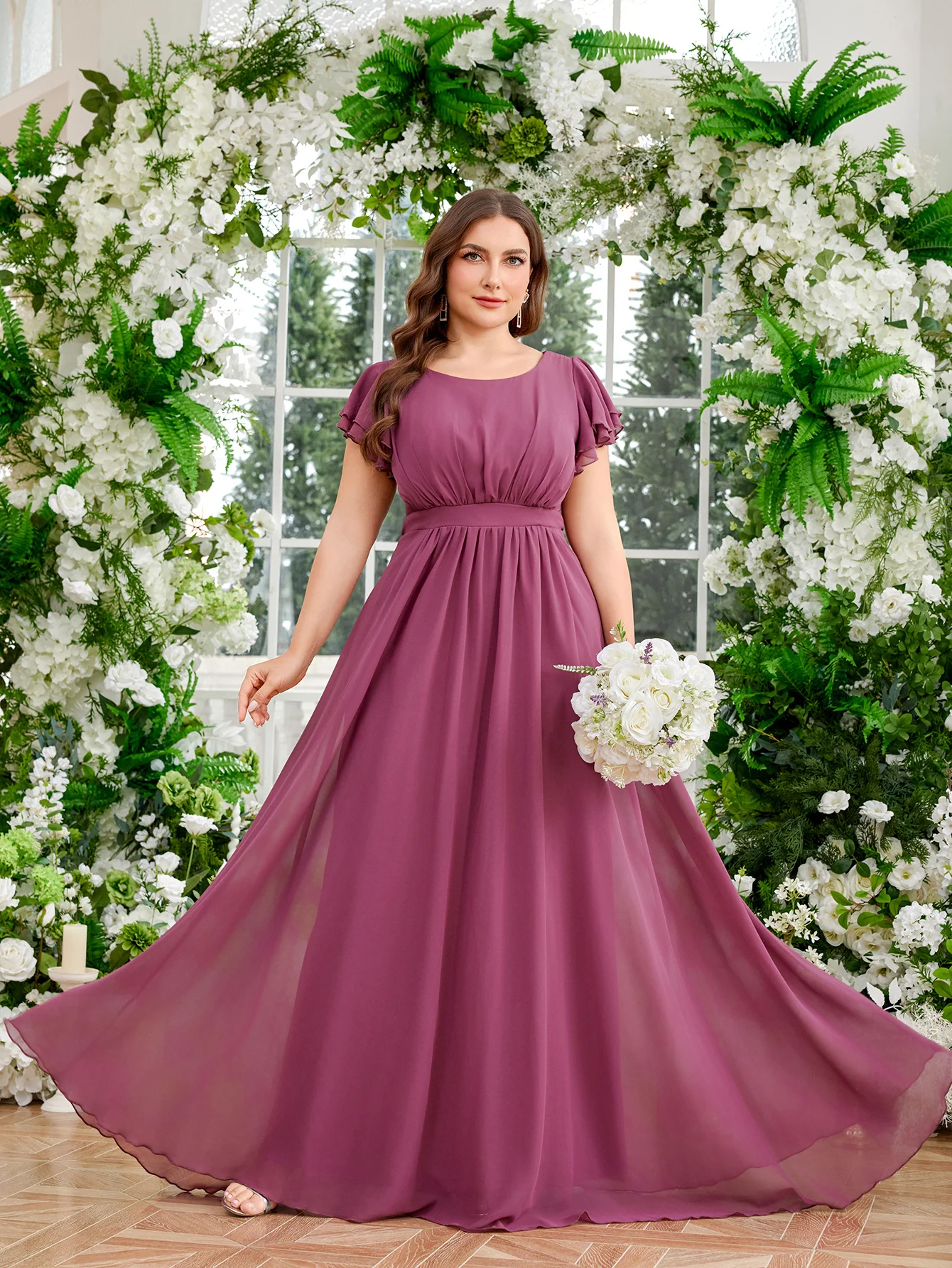 UNITHORSE Eco-Friendly Fabric Round Neck Gored Skirt Design Slimming Pleat Dress Backless ElegantEvening Gown with Bell Sleeves
UNITHORSE Eco-Friendly Fabric Round Neck Gored Skirt Design Slimming Pleat Dress Backless ElegantEvening Gown with Bell Sleeves