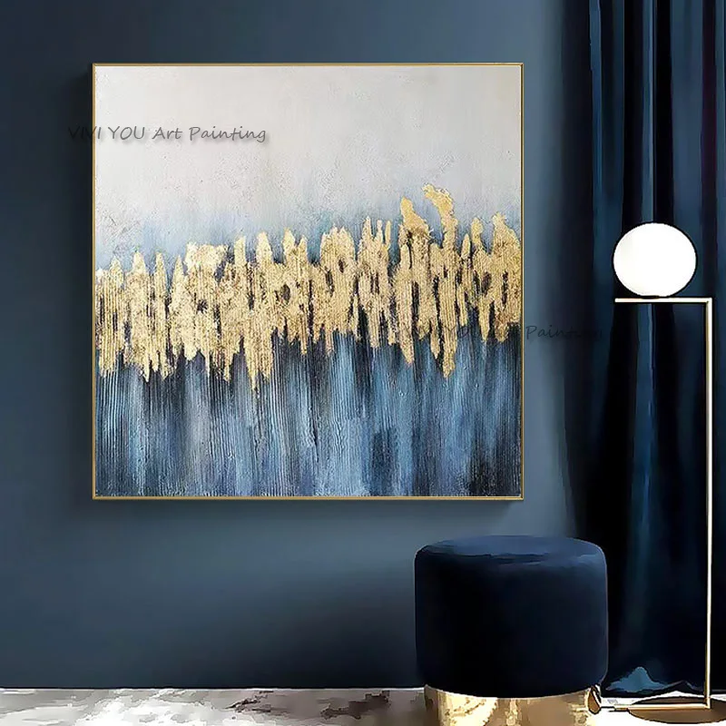 Hand-painted Modern Abstract Gold Foil Texture Oil Painting Home Living Room Bedroom Wall Art Decoration Canvas Painting
Hand-painted Modern Abstract Gold Foil Texture Oil Painting Home Living Room Bedroom Wall Art Decoration Canvas Painting
