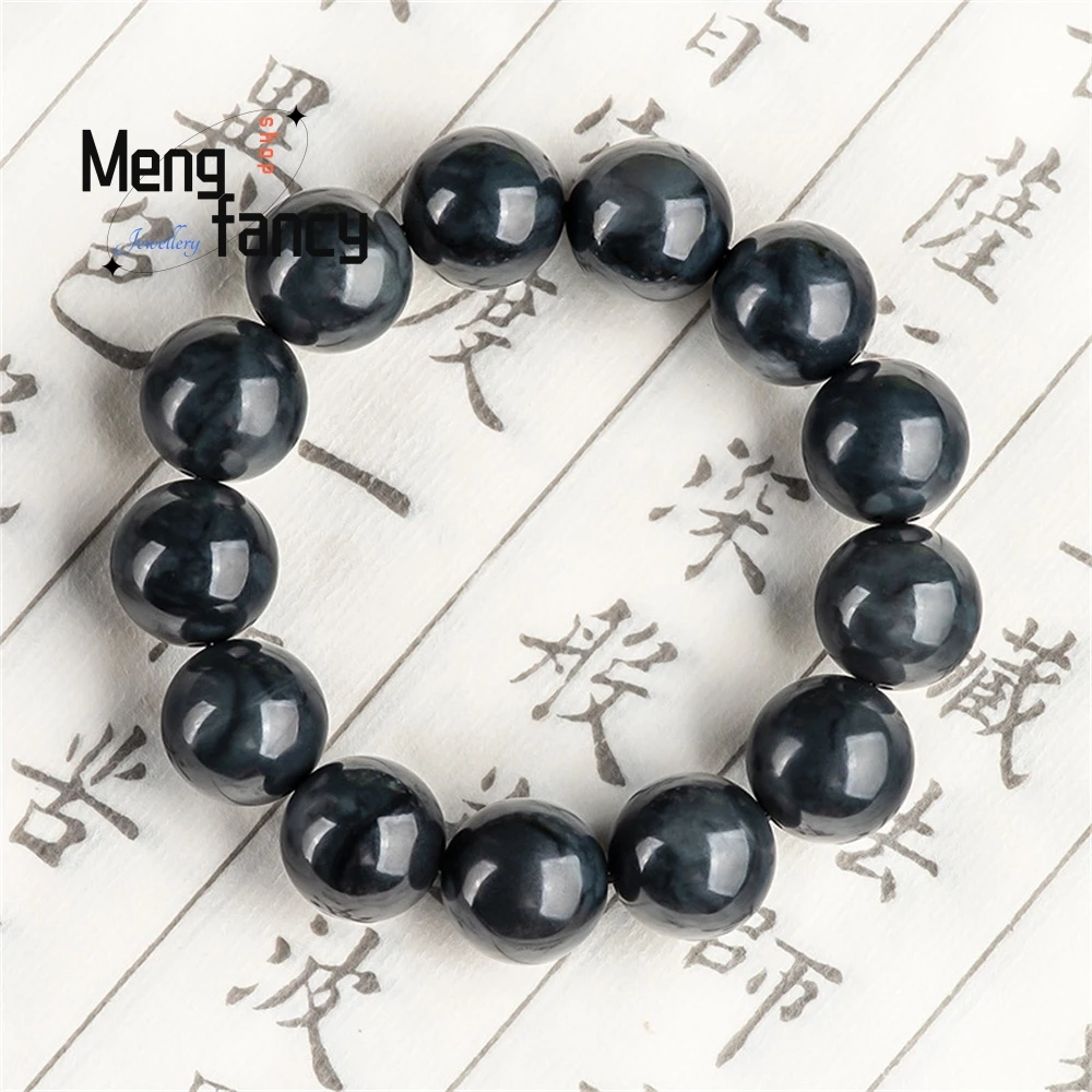 Authentic Popular Natural Hetian Jade Ink Jade Bead Hand Bracelet Fashion High - Grade Men's And Women's Hand Jewelry Fashi
Authentic Popular Natural Hetian Jade Ink Jade Bead Hand Bracelet Fashion High - Grade Men's And Women's Hand Jewelry Fashi