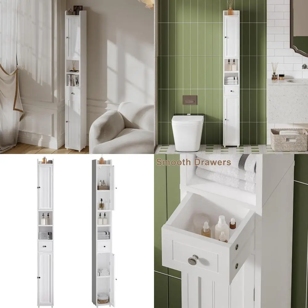 Space-Saving White Tall Bathroom Storage Cabinet with Adjustable Shelves and 2 Doors
Space-Saving White Tall Bathroom Storage Cabinet with Adjustable Shelves and 2 Doors