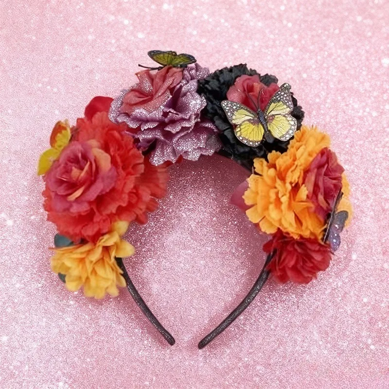 Mexican Butterfly Headband, Dia de los Muertos Floral Headpiece for Day of the Dead Makeup Dance Party, Festival Hair
Mexican Butterfly Headband, Dia de los Muertos Floral Headpiece for Day of the Dead Makeup Dance Party, Festival Hair
