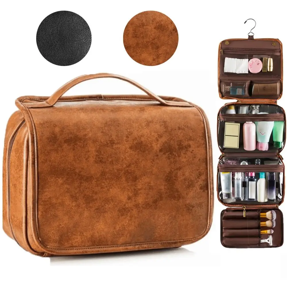 Multi-Pocket Makeup Bag Large Size PU Leather Hanging Toiletry Bag Waterproof Design 3-in-1 Dopp Kit Toiletries Storage
Multi-Pocket Makeup Bag Large Size PU Leather Hanging Toiletry Bag Waterproof Design 3-in-1 Dopp Kit Toiletries Storage