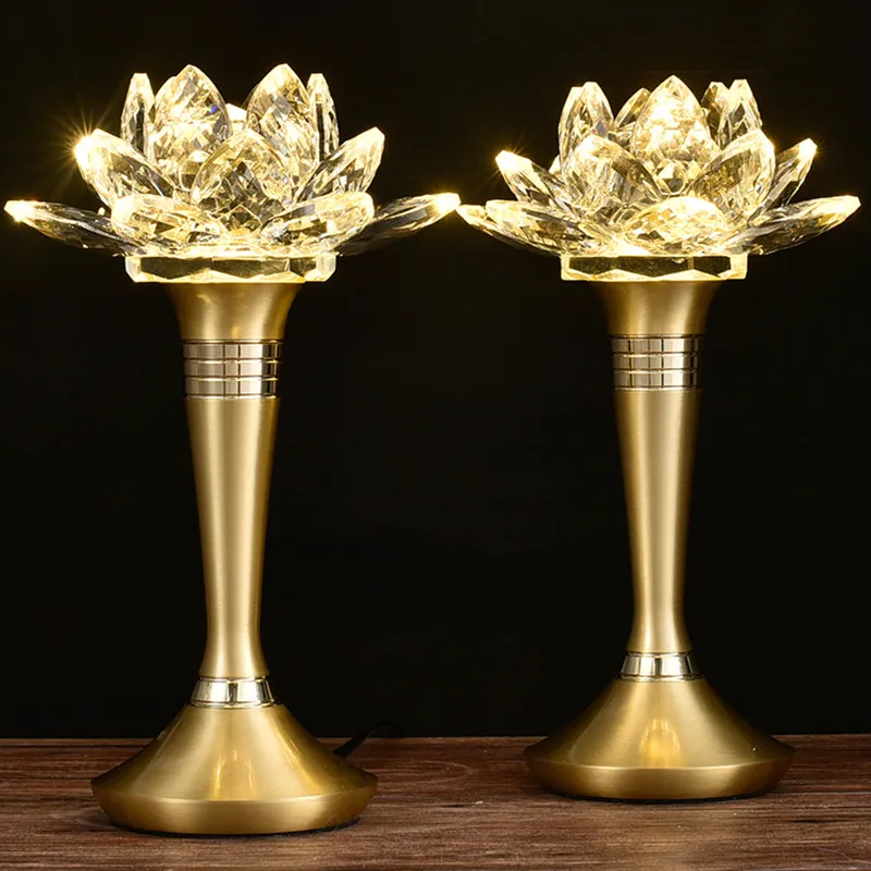 2pcs Chinese Crystal Plug-in Lotus Lamp Ornaments Colorful Lights Buddha Hall Worship Home Decorations Buddhist Accessories
2pcs Chinese Crystal Plug-in Lotus Lamp Ornaments Colorful Lights Buddha Hall Worship Home Decorations Buddhist Accessories
