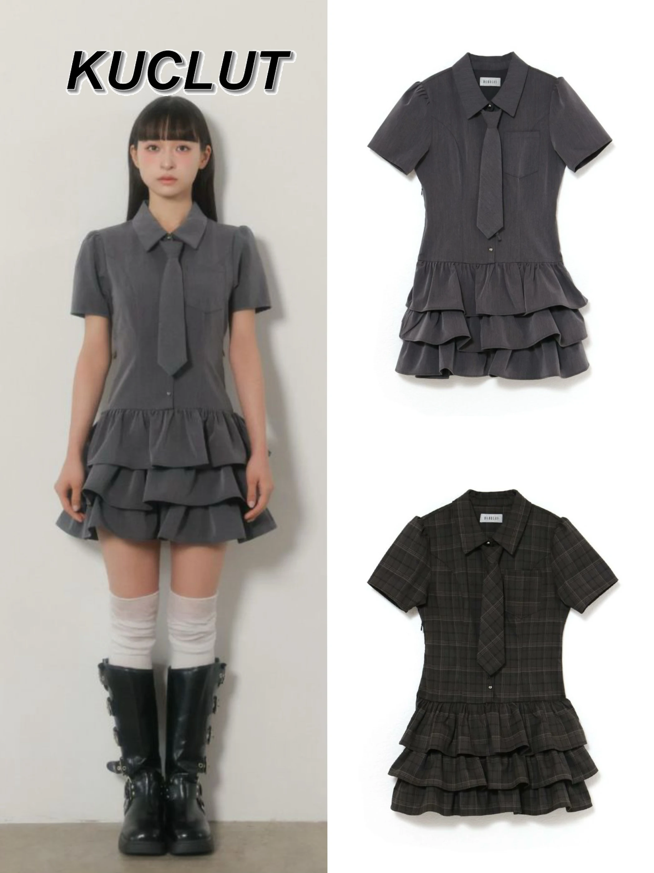 Fashion Cute Casual Short Mini Dress Japanese Style 2025 New Sweet Tie Decorative Plaid Short-sleeved Dresses for Women
Fashion Cute Casual Short Mini Dress Japanese Style 2025 New Sweet Tie Decorative Plaid Short-sleeved Dresses for Women