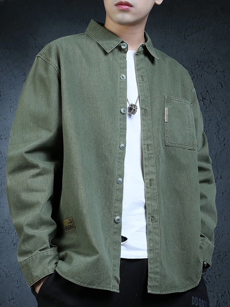 Casual Shirt Men's Green Autumn Winter Cotton Trendy Spring Large Size Loose Casual Long Sleeve Double-Layer Collar Denim Jacket
Casual Shirt Men's Green Autumn Winter Cotton Trendy Spring Large Size Loose Casual Long Sleeve Double-Layer Collar Denim Jacket