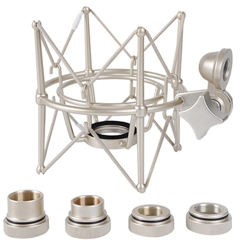 FFYY-Microphone Shock Mount Adjustable Mount Recording Mic Stand Metal Bracket Pod Microphone Stand (Champagne Gold)
FFYY-Microphone Shock Mount Adjustable Mount Recording Mic Stand Metal Bracket Pod Microphone Stand (Champagne Gold)