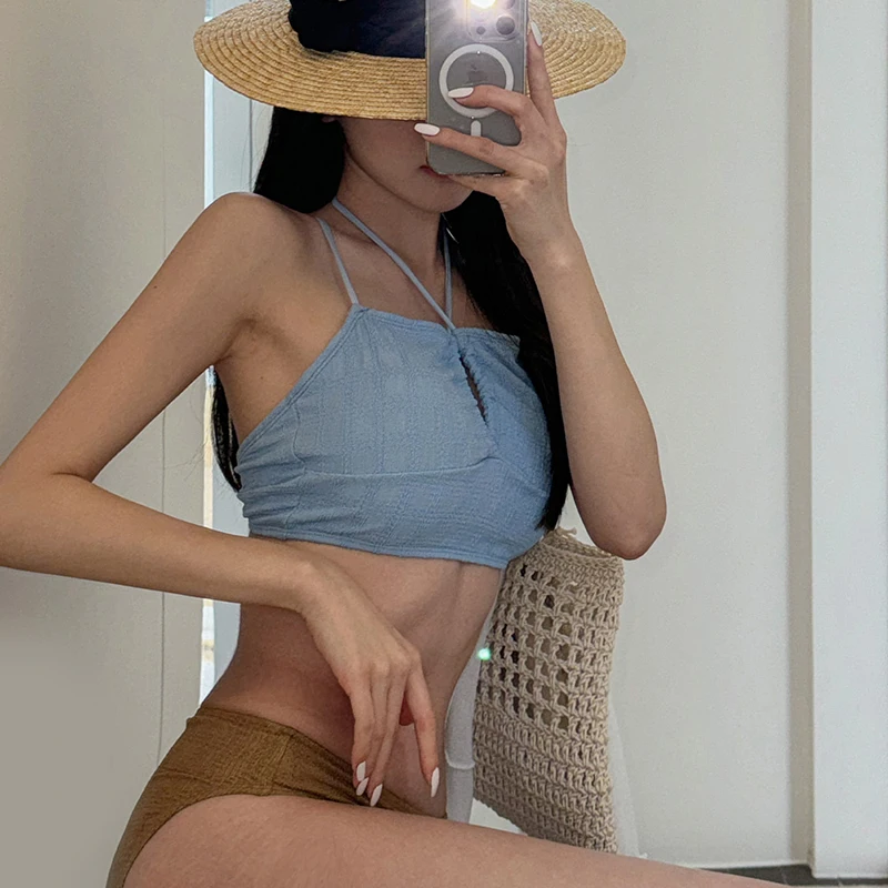 2025 Korean Two-piece Bikini Women Ins Style Swimsuit Solid Back Bandage 2025 Swimwear Split Neck Slimming Biquini Swimming Suit
2025 Korean Two-piece Bikini Women Ins Style Swimsuit Solid Back Bandage 2025 Swimwear Split Neck Slimming Biquini Swimming Suit