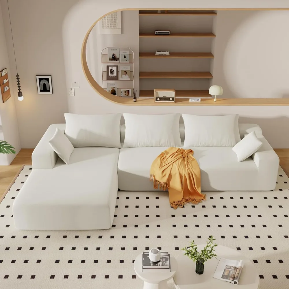 Modern Minimalist L-Shaped Sectional Sofa Set, 109x68" Modular Living Room Couch, Upholstered in Chenille Fabric
Modern Minimalist L-Shaped Sectional Sofa Set, 109x68" Modular Living Room Couch, Upholstered in Chenille Fabric