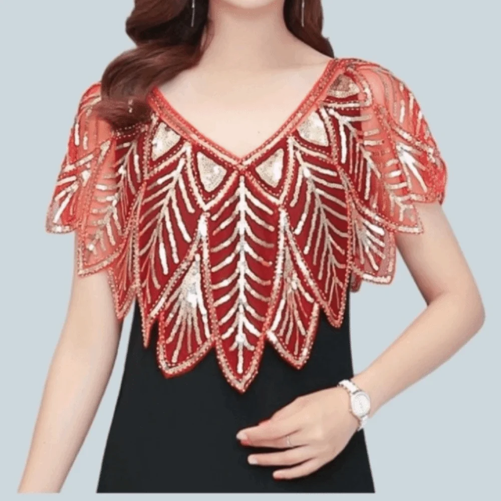 Simple Glitter Sequins Shawl Sparkling Sleeveless Evening Cape V-Neck Short Cover Party Shawl Ladies
Simple Glitter Sequins Shawl Sparkling Sleeveless Evening Cape V-Neck Short Cover Party Shawl Ladies
