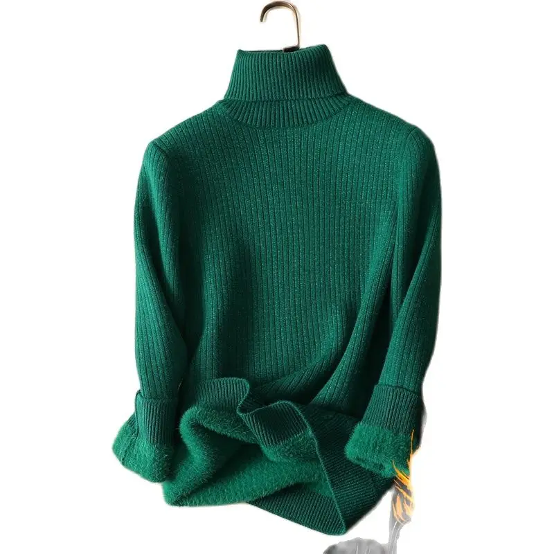 Women's Thick Fleece Warm Sweater, Monochromatic Pullovers, Long-Sleeved Turtleneck, Buttleneck, All Match Female Tops
Women's Thick Fleece Warm Sweater, Monochromatic Pullovers, Long-Sleeved Turtleneck, Buttleneck, All Match Female Tops