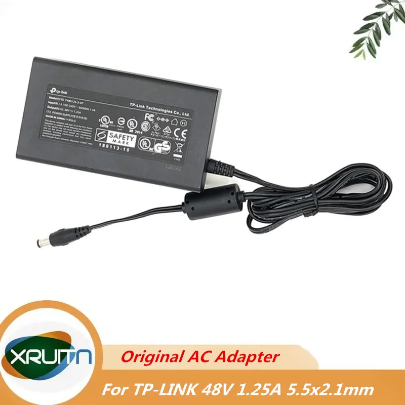 Genuine 5.5x2.1mm TP-Link AC/DC Adapter T480125-2-DT Power Supply 48V 1.25A 60W Original
Genuine 5.5x2.1mm TP-Link AC/DC Adapter T480125-2-DT Power Supply 48V 1.25A 60W Original