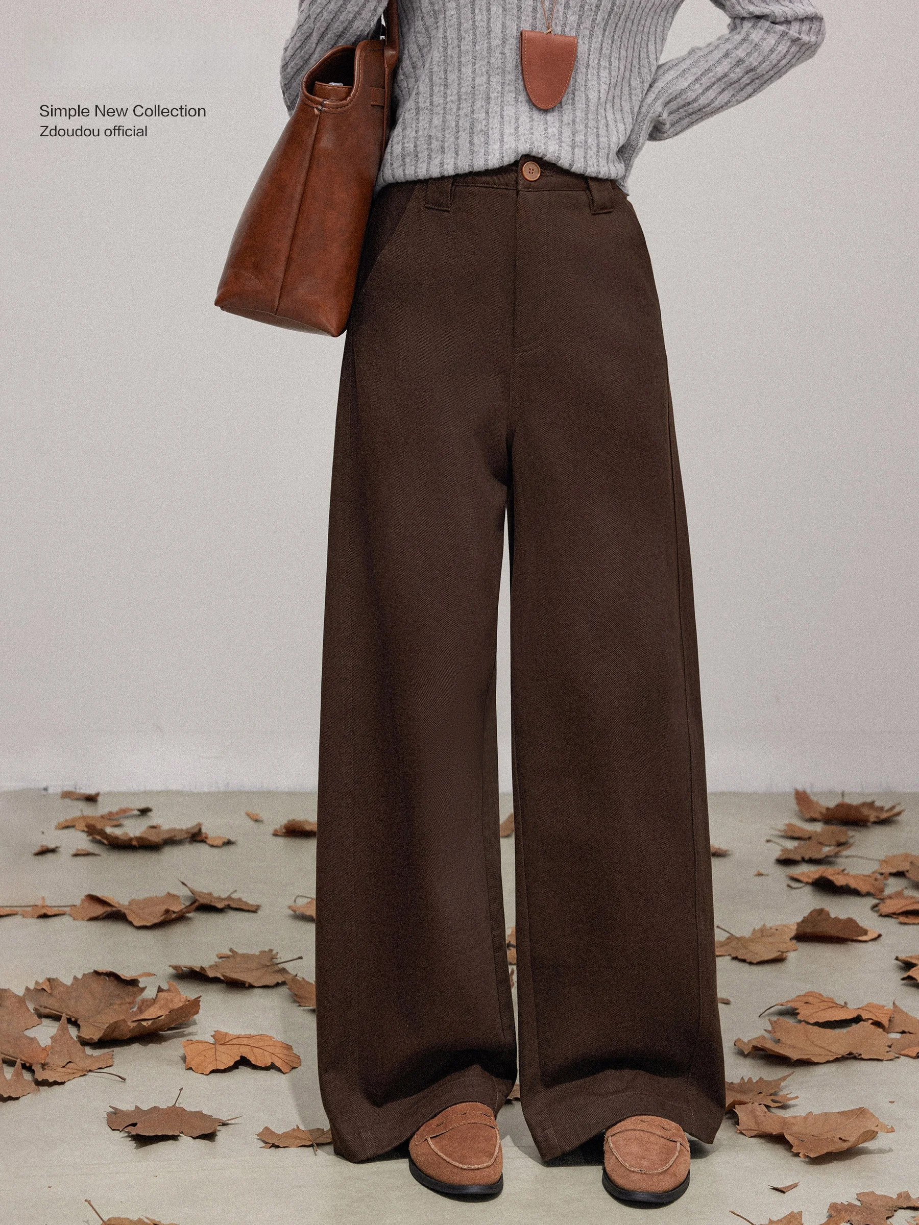 High Waist Wide Leg Straight Casual Pants Women's Coffee Color Autumn Winter New Style Retro Mermaid Loose Slimming Trousers
High Waist Wide Leg Straight Casual Pants Women's Coffee Color Autumn Winter New Style Retro Mermaid Loose Slimming Trousers