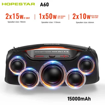 Hopestar A60 100W Karaoke Bluetooth Speaker High Power Outdoor Portable Wireless Column Music Center Subwoofer Super Base Audio