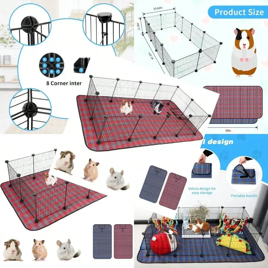 2026.Pet Playpen With Mat Small Animal Cage With Mat Guinea Pig Cages Puppy Pen For Indoors With Colorful Mat 12 Panels Interior
2026.Pet Playpen With Mat Small Animal Cage With Mat Guinea Pig Cages Puppy Pen For Indoors With Colorful Mat 12 Panels Interior
