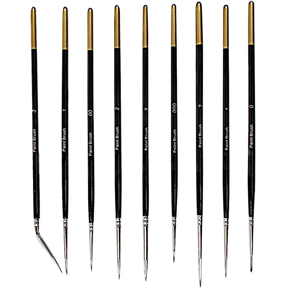 9Pcs Detail Paint Brush Set Nylon Fine Liner Pens for Watercolor Acrylic Oil Painting Art Drawing Craft Supplies
9Pcs Detail Paint Brush Set Nylon Fine Liner Pens for Watercolor Acrylic Oil Painting Art Drawing Craft Supplies
