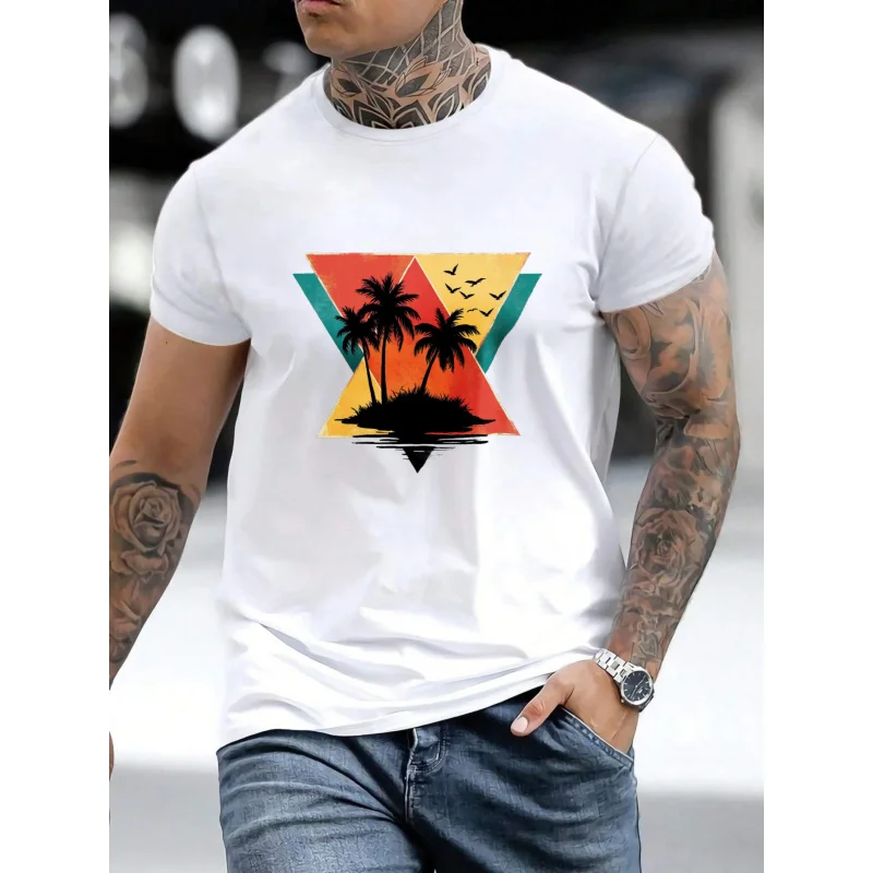 Men's T-Shirt White Tropical Island Palm Trees Sunset Print High Quality Cotton 180g
Men's T-Shirt White Tropical Island Palm Trees Sunset Print High Quality Cotton 180g