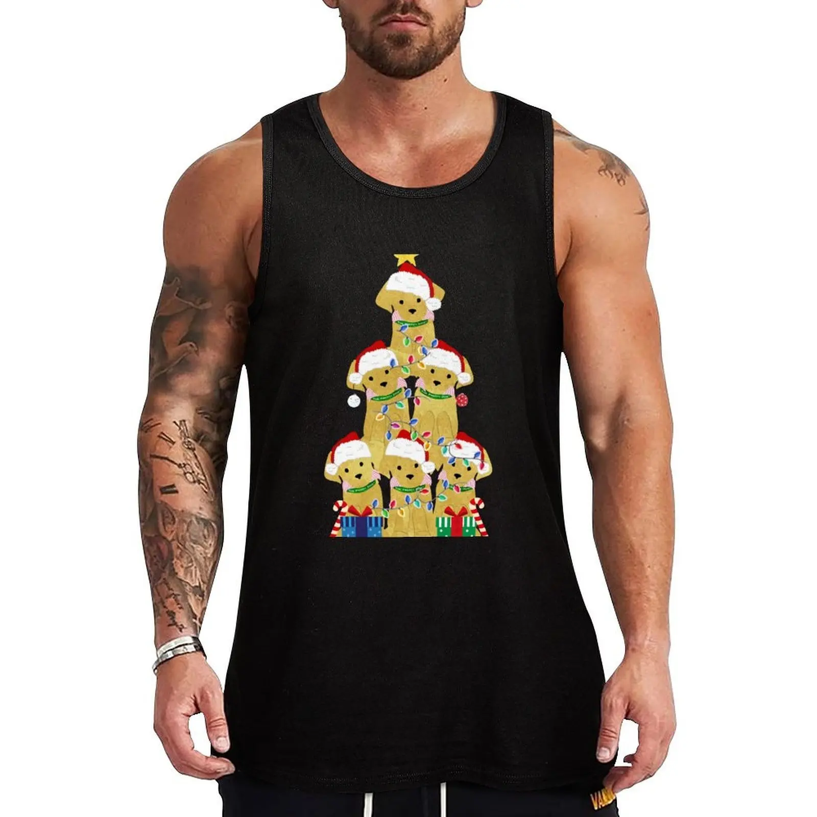 Holiday Preppy Golden Retriever Puppy Christmas Tree Tank Top Street Fashion Tank Top Urban Sleeveless Wear
Holiday Preppy Golden Retriever Puppy Christmas Tree Tank Top Street Fashion Tank Top Urban Sleeveless Wear