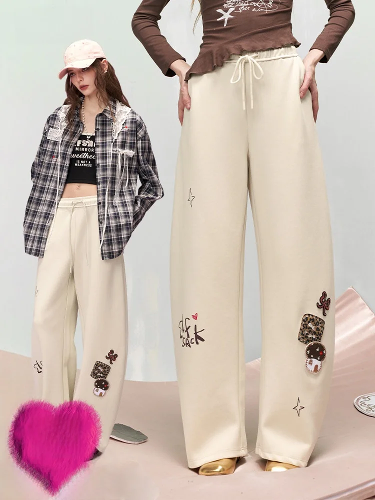 Ele Embroidered Wide Leg Casual Pants Loose Fit Lazy Sle Spring Women's Trousers Comfortable Straight Cut Pants
Ele Embroidered Wide Leg Casual Pants Loose Fit Lazy Sle Spring Women's Trousers Comfortable Straight Cut Pants