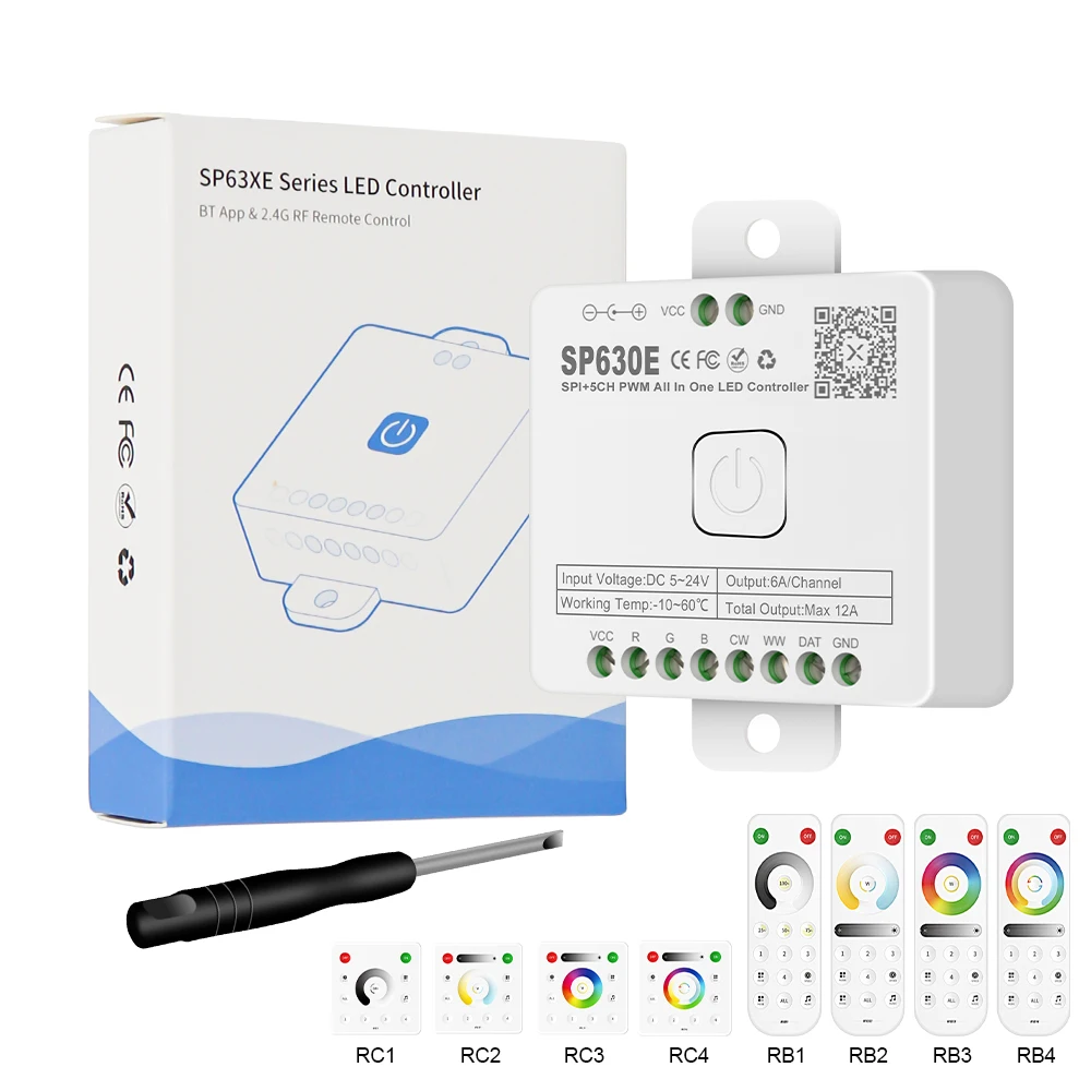 12-in-1 Wifi BT LED Controller SP530E SP630E PWM SPI Pixels Dimmer For WS2812B WS2811 RGBW LED Strips Alexa Google Voice Control
12-in-1 Wifi BT LED Controller SP530E SP630E PWM SPI Pixels Dimmer For WS2812B WS2811 RGBW LED Strips Alexa Google Voice Control