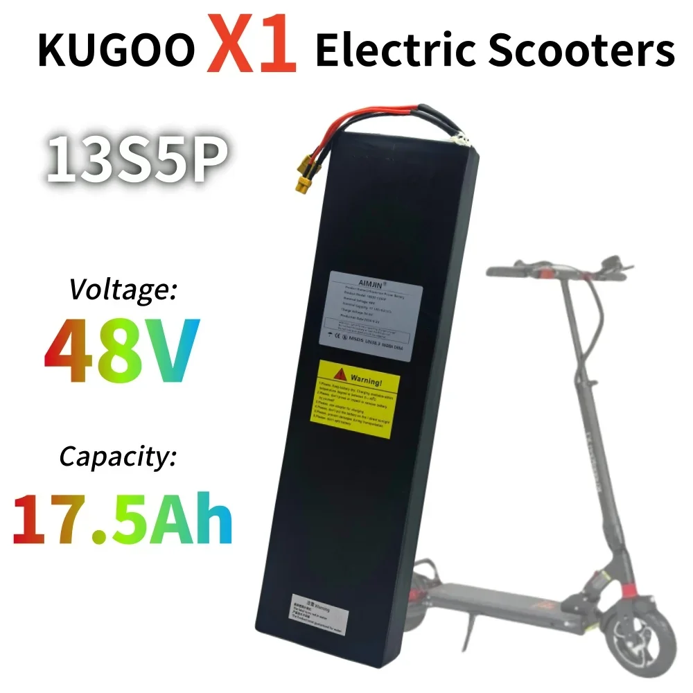 48V lithium battery pack,13s5p 17500mAh for Kugoo X1/X1Plus Electric Scooter Battery with BMS
48V lithium battery pack,13s5p 17500mAh for Kugoo X1/X1Plus Electric Scooter Battery with BMS