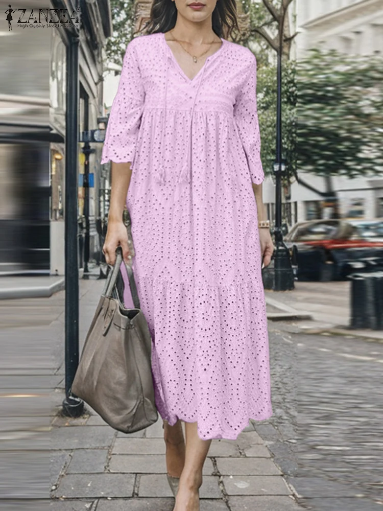 Fashion V Neck Half Sleeve Embroidery Lace Dress ZANZEA Summer Sundress Casual Women's Dresses Trend 2024 Party Midi Vestido
Fashion V Neck Half Sleeve Embroidery Lace Dress ZANZEA Summer Sundress Casual Women's Dresses Trend 2024 Party Midi Vestido