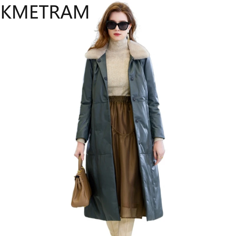 100% Sheepskin Puffer Jacket Woman High Quality Long Down Coats Winter Mink Fur Collar Coat Women Clothing Кожаный пуховик 2025
100% Sheepskin Puffer Jacket Woman High Quality Long Down Coats Winter Mink Fur Collar Coat Women Clothing Кожаный пуховик 2025