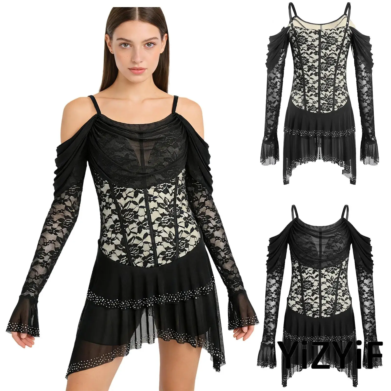 Womens Ballet Latin Dance Competition Costume Ruched Modern Dance Dress Figure Skating Dancewear for Stage Ballroom Dance Prom
Womens Ballet Latin Dance Competition Costume Ruched Modern Dance Dress Figure Skating Dancewear for Stage Ballroom Dance Prom