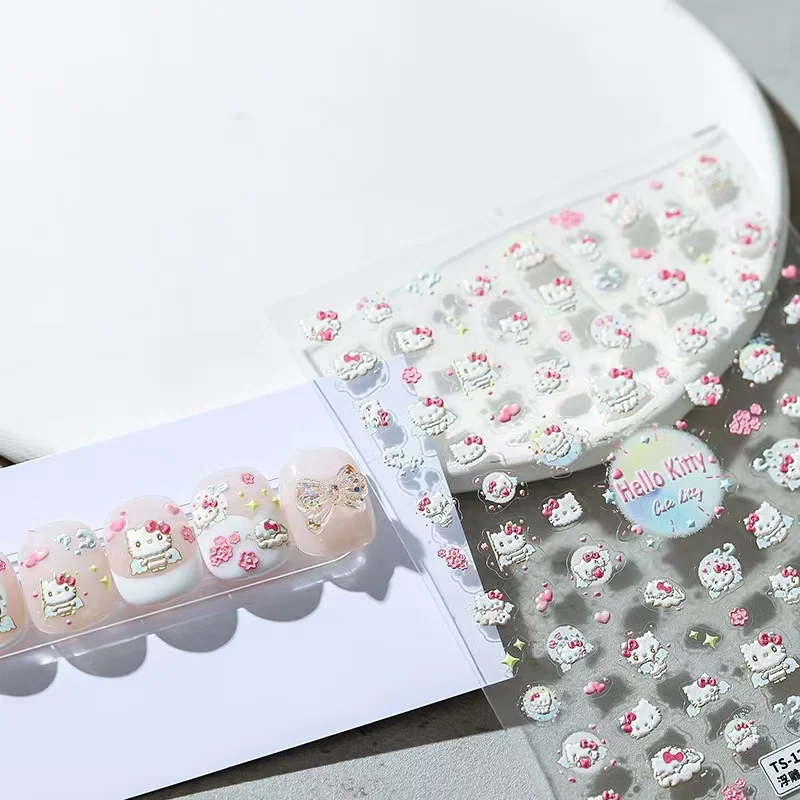 New Sanrio 5D Embossed Hello Kitty Stickers For Nails Self-adhesive Nail Stickers DlY Nail Art Jewelry Sticker Sliders For Nails
New Sanrio 5D Embossed Hello Kitty Stickers For Nails Self-adhesive Nail Stickers DlY Nail Art Jewelry Sticker Sliders For Nails