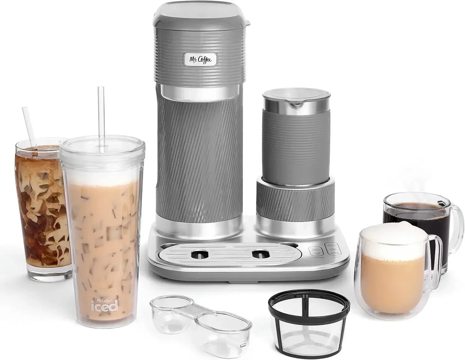 4-in-1 Latte Lux Iced Hot Coffee Maker with Built-In Milk Frother Single-Serve 22 Ounces
4-in-1 Latte Lux Iced Hot Coffee Maker with Built-In Milk Frother Single-Serve 22 Ounces