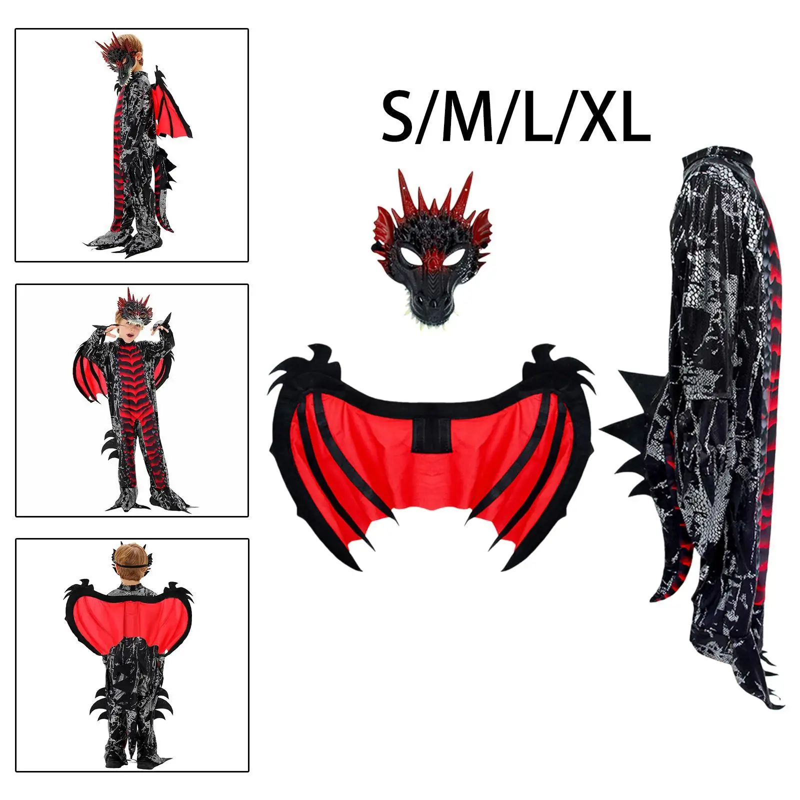 Dragon Wing Mask Jumpsuit Set Halloween Costume Boys Girls Soft Children Dragon Wing Costume for Halloween Celebrations Festival
Dragon Wing Mask Jumpsuit Set Halloween Costume Boys Girls Soft Children Dragon Wing Costume for Halloween Celebrations Festival