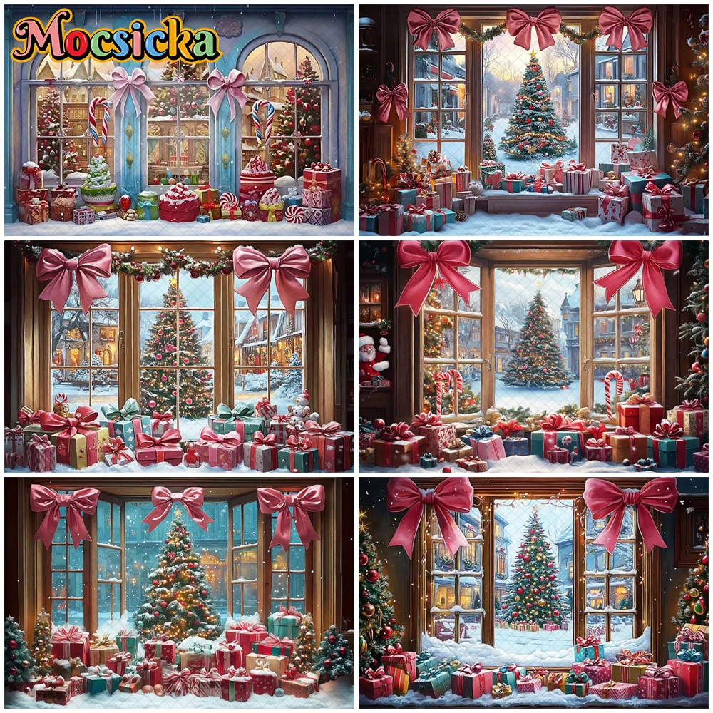 Mocsicka Christmas Tree Photography Background Window Winter Snow Bow Gifts Decoration Kid Family Photo Backdrop Festival Banner
Mocsicka Christmas Tree Photography Background Window Winter Snow Bow Gifts Decoration Kid Family Photo Backdrop Festival Banner