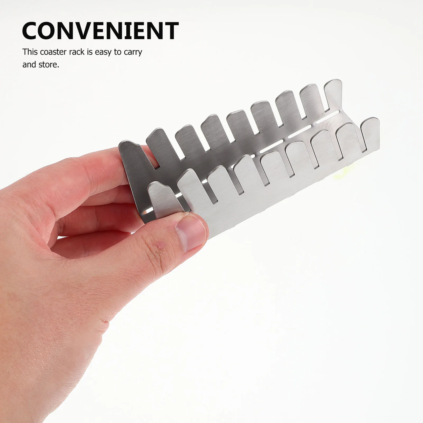 Coaster Holder Stainless Steel Sleek Design Multifunctional Compact Standing Storage Organizer Countertop Shelf Metal Pad Small
Coaster Holder Stainless Steel Sleek Design Multifunctional Compact Standing Storage Organizer Countertop Shelf Metal Pad Small