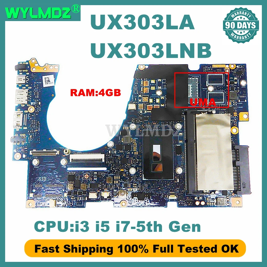 UX303LA Motherboard For ASUS UX303L UX303LN UX303LB UX303LNB UX303LAB Laptop Mainboard i3 i5 i7- 5th Gen CPU 4GB-RAM 100% Test
UX303LA Motherboard For ASUS UX303L UX303LN UX303LB UX303LNB UX303LAB Laptop Mainboard i3 i5 i7- 5th Gen CPU 4GB-RAM 100% Test