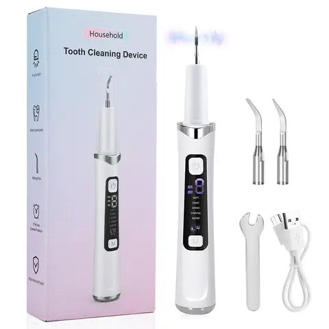 Ultrasonic Dental Scaler Tartar Remover 5 modes with LED Light Household Teeth Cleaning Tools Dental Cleaner Oral Care